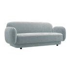 Canapé 3 places en velours texturé gris pierre / marron chocolat / bleu marine avec cadre en pin – 215,1 cm