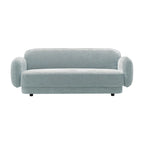 Canapé 3 places en velours texturé gris pierre / marron chocolat / bleu marine avec cadre en pin – 215,1 cm