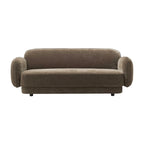Canapé 3 places en velours texturé gris pierre / marron chocolat / bleu marine avec cadre en pin – 215,1 cm