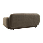Canapé 3 places en velours texturé gris pierre / marron chocolat / bleu marine avec cadre en pin – 215,1 cm