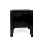 Table de chevet en similibois blanc/noir avec 1 tiroir et étagère ouverte – Simple