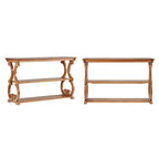 Table console en bois massif à volutes avec 2 étagères – Rouge Baie / Vert Sauge / Chêne / Noir Antique – 48"L