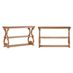 Table console en bois massif à volutes avec 2 étagères – Rouge Baie / Vert Sauge / Chêne / Noir Antique – 48"L