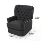 Fauteuil inclinable électrique en polyester gris clair / sarcelle foncé / anthracite foncé / café avec dossier capitonné et garniture cloutée – Simple