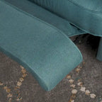 Fauteuil inclinable électrique en polyester gris clair / sarcelle foncé / anthracite foncé / café avec dossier capitonné et garniture cloutée – Simple