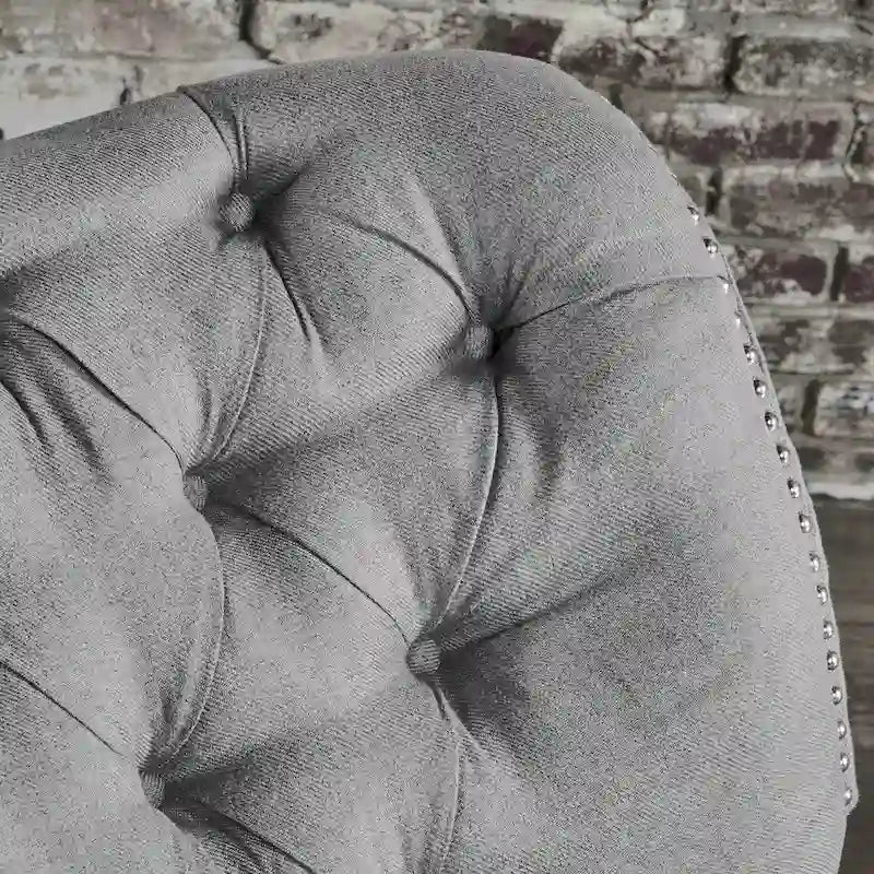 Fauteuil inclinable électrique en polyester gris clair / sarcelle foncé / anthracite foncé / café avec dossier capitonné et garniture cloutée – Simple