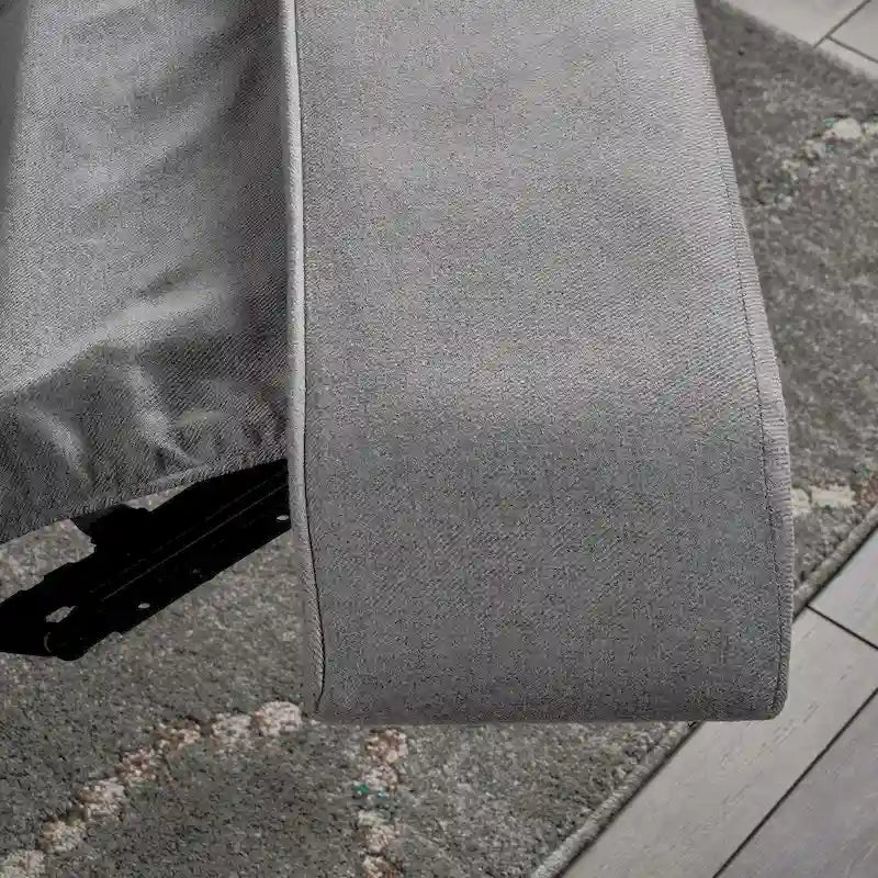Fauteuil inclinable électrique en polyester gris clair / sarcelle foncé / anthracite foncé / café avec dossier capitonné et garniture cloutée – Simple