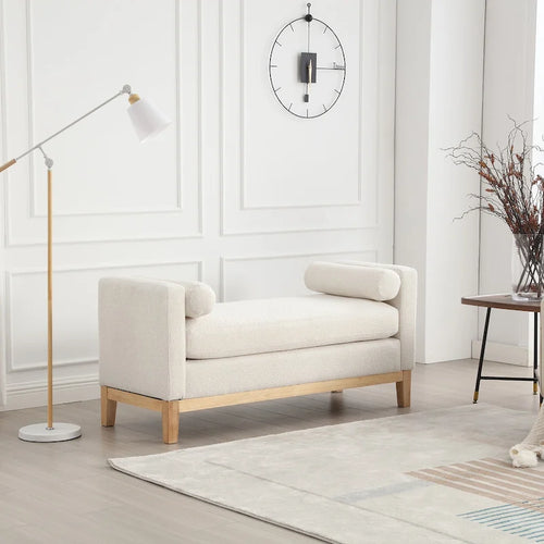 Elegant Upholstered Bench with High Sides