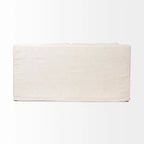 Causeuse déhoussable bicolore beige / gris givré / gris silex avec pieds en bois – 2 places