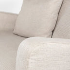 Causeuse déhoussable bicolore beige / gris givré / gris silex avec pieds en bois – 2 places