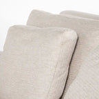 Causeuse déhoussable bicolore beige / gris givré / gris silex avec pieds en bois – 2 places