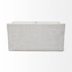 Causeuse déhoussable bicolore beige / gris givré / gris silex avec pieds en bois – 2 places