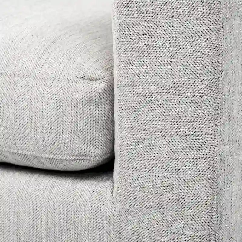 Causeuse déhoussable bicolore beige / gris givré / gris silex avec pieds en bois – 2 places