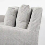 Causeuse déhoussable bicolore beige / gris givré / gris silex avec pieds en bois – 2 places
