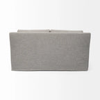 Causeuse déhoussable bicolore beige / gris givré / gris silex avec pieds en bois – 2 places