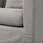 Causeuse déhoussable bicolore beige / gris givré / gris silex avec pieds en bois – 2 places