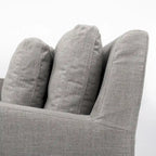 Causeuse déhoussable bicolore beige / gris givré / gris silex avec pieds en bois – 2 places