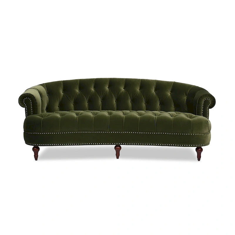 Canapé chesterfield capitonné en velours bordeaux / gris / lavande / bleu / rose / sarcelle / bleu marine / olive – 3 places