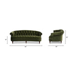 Canapé chesterfield capitonné en velours bordeaux / gris / lavande / bleu / rose / sarcelle / bleu marine / olive – 3 places