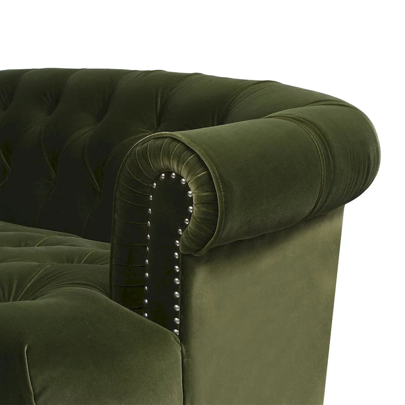 Canapé chesterfield capitonné en velours bordeaux / gris / lavande / bleu / rose / sarcelle / bleu marine / olive – 3 places