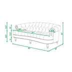 Canapé chesterfield capitonné en velours bordeaux / gris / lavande / bleu / rose / sarcelle / bleu marine / olive – 3 places