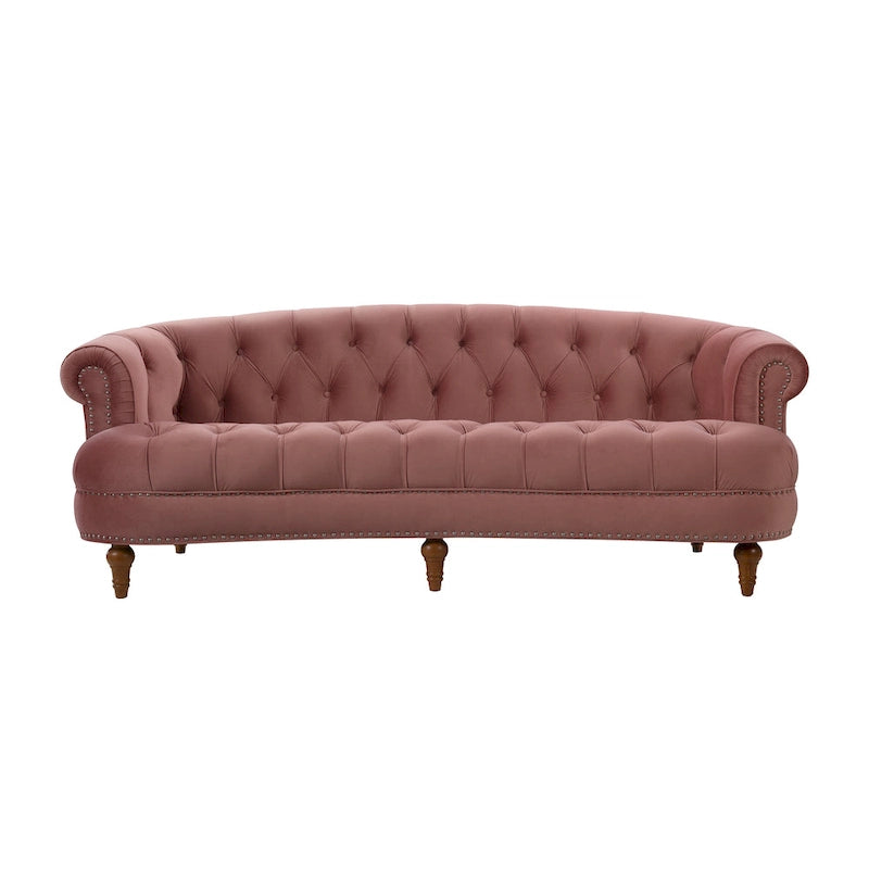 Canapé chesterfield capitonné en velours bordeaux / gris / lavande / bleu / rose / sarcelle / bleu marine / olive – 3 places