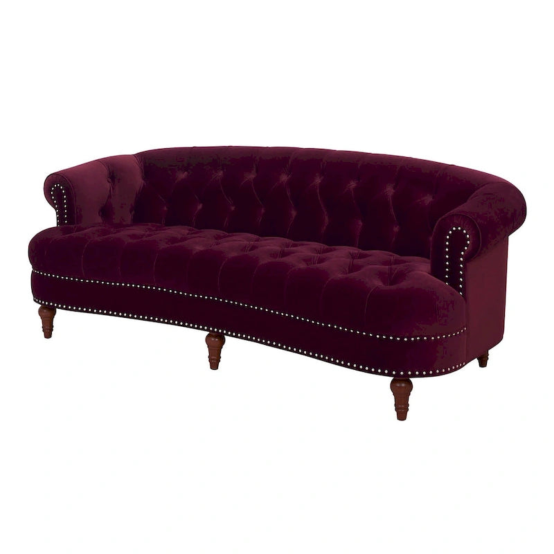 Canapé chesterfield capitonné en velours bordeaux / gris / lavande / bleu / rose / sarcelle / bleu marine / olive – 3 places