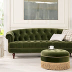 Canapé chesterfield capitonné en velours bordeaux / gris / lavande / bleu / rose / sarcelle / bleu marine / olive – 3 places