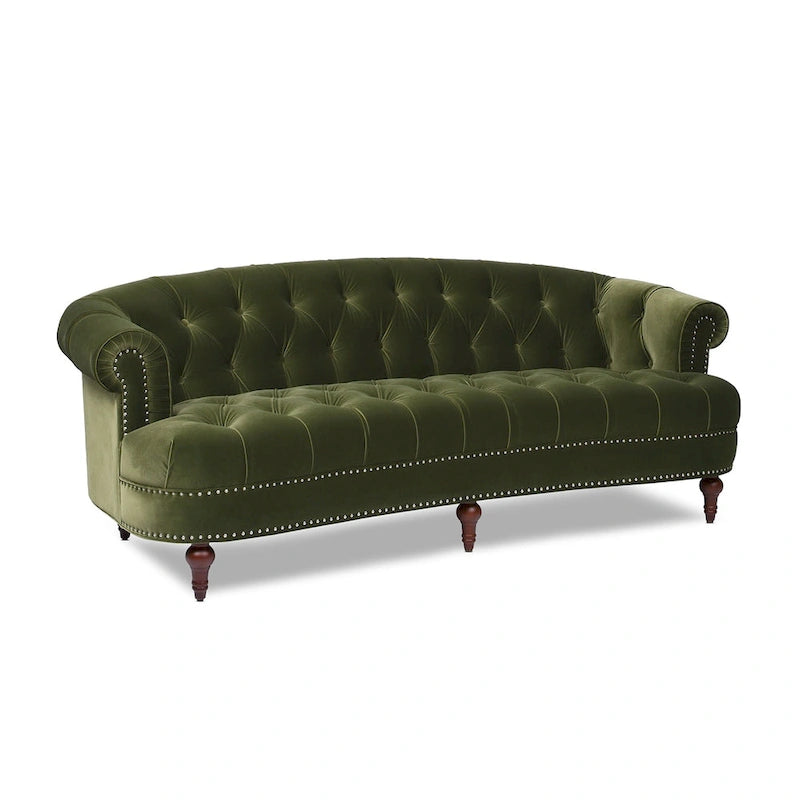 Canapé chesterfield capitonné en velours bordeaux / gris / lavande / bleu / rose / sarcelle / bleu marine / olive – 3 places