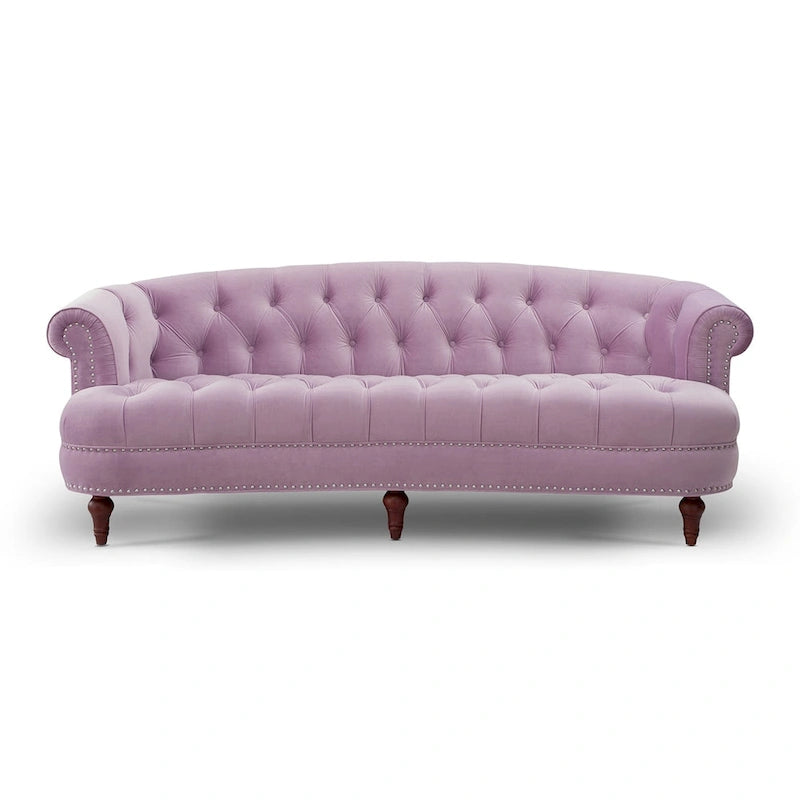 Canapé chesterfield capitonné en velours bordeaux / gris / lavande / bleu / rose / sarcelle / bleu marine / olive – 3 places