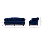 Canapé chesterfield capitonné en velours bordeaux / gris / lavande / bleu / rose / sarcelle / bleu marine / olive – 3 places