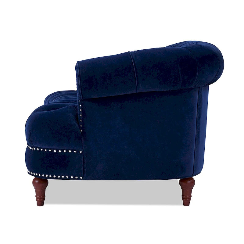 Canapé chesterfield capitonné en velours bordeaux / gris / lavande / bleu / rose / sarcelle / bleu marine / olive – 3 places