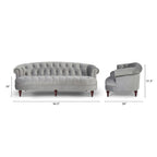 Canapé chesterfield capitonné en velours bordeaux / gris / lavande / bleu / rose / sarcelle / bleu marine / olive – 3 places