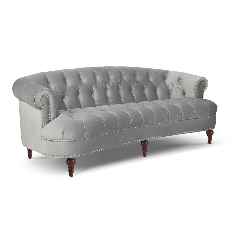 Canapé chesterfield capitonné en velours bordeaux / gris / lavande / bleu / rose / sarcelle / bleu marine / olive – 3 places