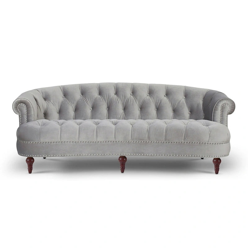 Canapé chesterfield capitonné en velours bordeaux / gris / lavande / bleu / rose / sarcelle / bleu marine / olive – 3 places