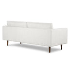 Canapé en velours vieilli vert / béton / blé / marine / cendré avec pieds en noyer et coussins en plumes et duvet – 225 cm, 3 places