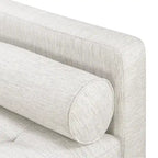 Canapé en velours vieilli vert / béton / blé / marine / cendré avec pieds en noyer et coussins en plumes et duvet – 225 cm, 3 places