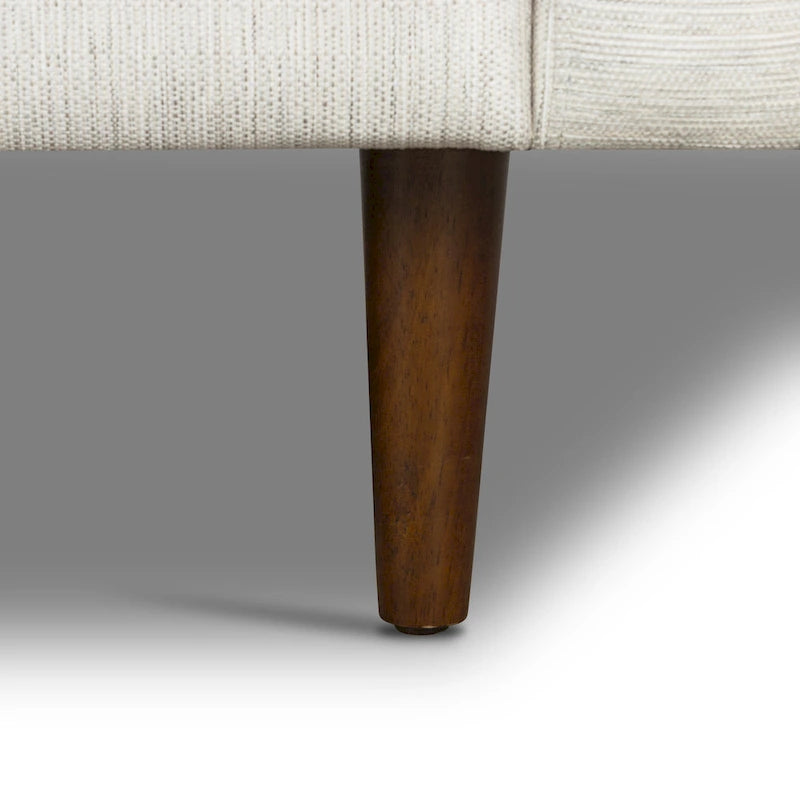 Canapé en velours vieilli vert / béton / blé / marine / cendré avec pieds en noyer et coussins en plumes et duvet – 225 cm, 3 places