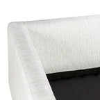 Canapé en velours vieilli vert / béton / blé / marine / cendré avec pieds en noyer et coussins en plumes et duvet – 225 cm, 3 places