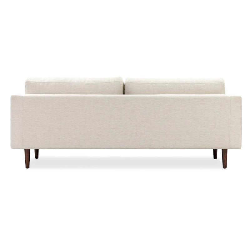 Canapé en velours vieilli vert / béton / blé / marine / cendré avec pieds en noyer et coussins en plumes et duvet – 225 cm, 3 places