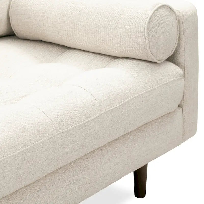 Canapé en velours vieilli vert / béton / blé / marine / cendré avec pieds en noyer et coussins en plumes et duvet – 225 cm, 3 places