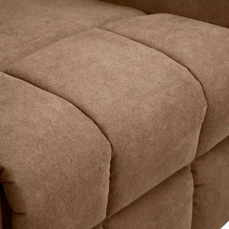 Fauteuil inclinable motorisé de massage et de levage en tissu et similicuir gris / marron / gris foncé / marron foncé avec chauffage et port USB – Simple