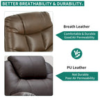 Fauteuil inclinable motorisé de massage et de levage en tissu et similicuir gris / marron / gris foncé / marron foncé avec chauffage et port USB – Simple