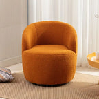 Fauteuil pivotant 360° en tissu bouclette (ours en peluche) coloris caramel / ivoire / bleu / rouge / gris / vert / rose / jaune / marron – Simple