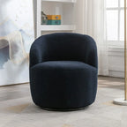 Fauteuil pivotant 360° en tissu bouclette (ours en peluche) coloris caramel / ivoire / bleu / rouge / gris / vert / rose / jaune / marron – Simple