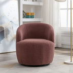 Fauteuil pivotant 360° en tissu bouclette (ours en peluche) coloris caramel / ivoire / bleu / rouge / gris / vert / rose / jaune / marron – Simple