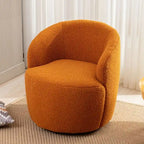 Fauteuil pivotant 360° en tissu bouclette (ours en peluche) coloris caramel / ivoire / bleu / rouge / gris / vert / rose / jaune / marron – Simple