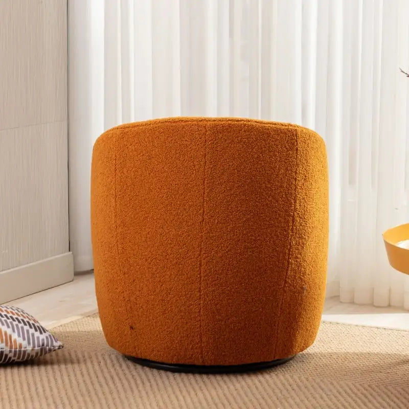 Fauteuil pivotant 360° en tissu bouclette (ours en peluche) coloris caramel / ivoire / bleu / rouge / gris / vert / rose / jaune / marron – Simple