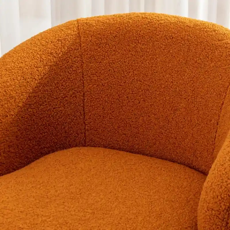 Fauteuil pivotant 360° en tissu bouclette (ours en peluche) coloris caramel / ivoire / bleu / rouge / gris / vert / rose / jaune / marron – Simple