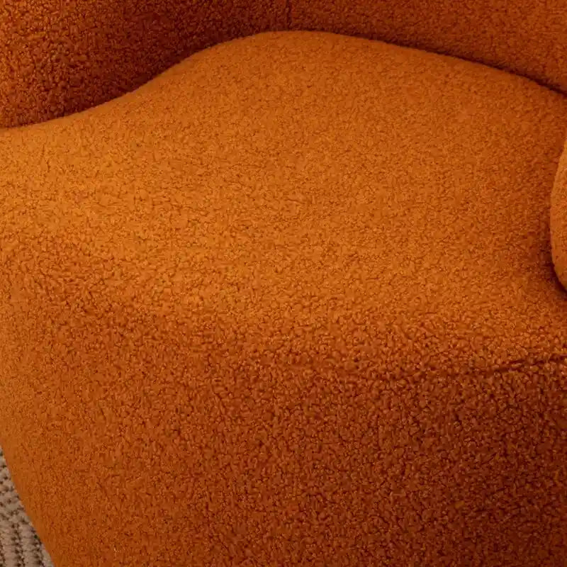 Fauteuil pivotant 360° en tissu bouclette (ours en peluche) coloris caramel / ivoire / bleu / rouge / gris / vert / rose / jaune / marron – Simple